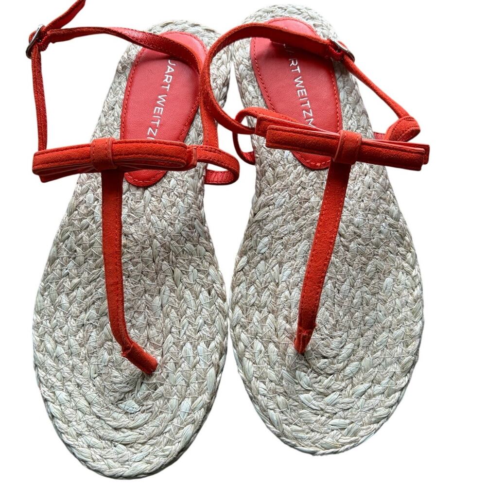 Stuart Weitzman Felicity Espadrille Slingback Orange Sandal Sz 8‎ - Picture 13 of 15